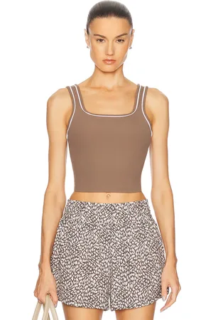 Varley Barney Piped Tank Top in - Chocolate. Size L (also in M, S, XS).