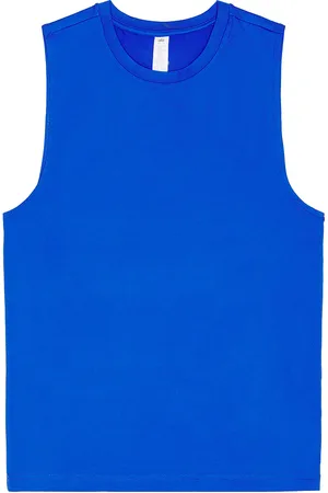 alo Conquer Reform Crewneck Short Sleeve Tank in - Blue. Size L (also in M, S, XL/1X).