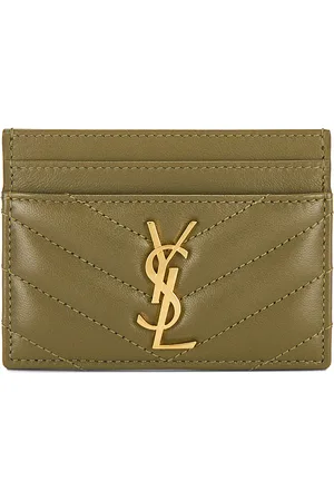 Saint Laurent Credit Card Case in - Olive. Size all.