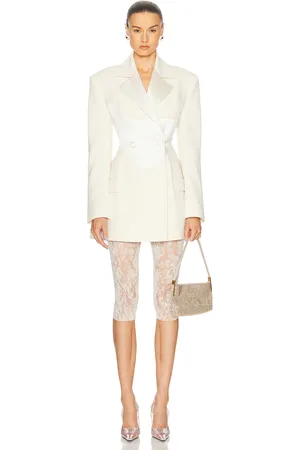 MARIANNA SENCHINA Swan Jacket Dress in - Ivory. Size M (also in S, XS).