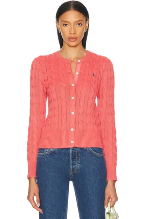 Ralph Lauren Cotton Cardigan in - Red,Coral. Size L (also in M, S, XL, XS).