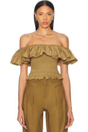 RONNY KOBO Dira Top in - Olive. Size L (also in M, S, XS).