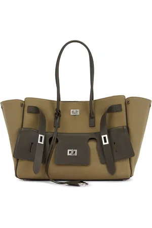 Balenciaga Bel Air Canvas Medium Carry All Bag in - Olive,Beige. Size all.