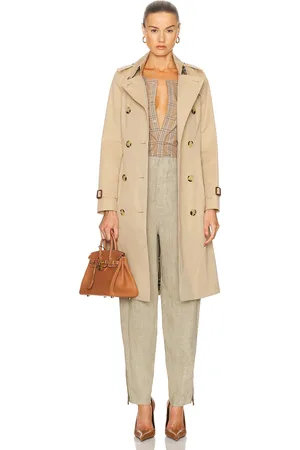 Burberry Chelsea Long Coat in - Beige. Size 0 (also in 4, 6, 8).