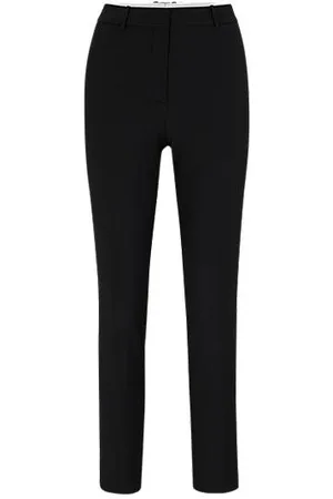 HUGO BOSS Regular-fit tapered-leg trousers in Italian virgin wool