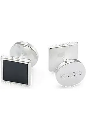 HUGO BOSS Square cufflinks with enamel core and logo
