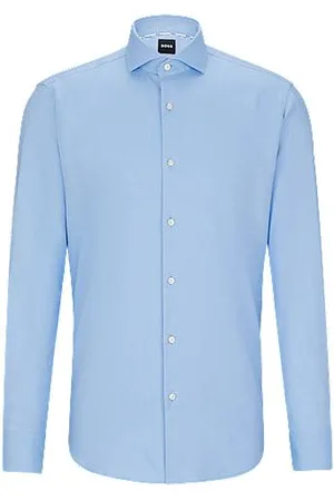 HUGO BOSS Regular-fit shirt in easy-iron stretch-cotton twill