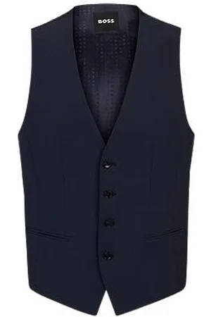 HUGO BOSS Slim-fit waistcoat in stretch virgin wool