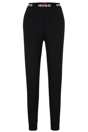 HUGO BOSS Stretch-jersey pyjama bottoms with logo waistband