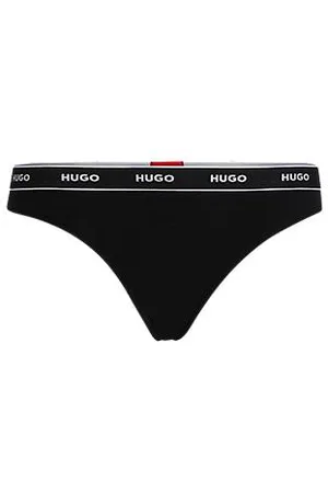 HUGO - String briefs in stretch modal with logo waistband