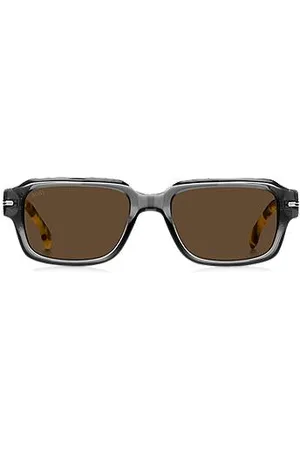 HUGO BOSS Transparent-acetate sunglasses with Havana detailing