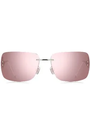 HUGO BOSS Pink-lens sunglasses with stacked-logo temples