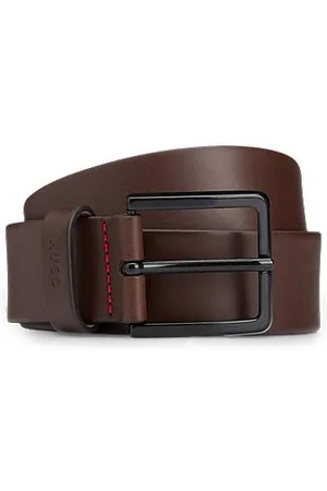 HUGO BOSS Italian-leather belt with logo-stamped keeper