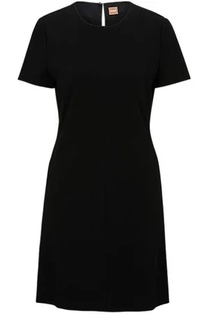 HUGO BOSS Slim-fit crew-neck dress in stretch fabric