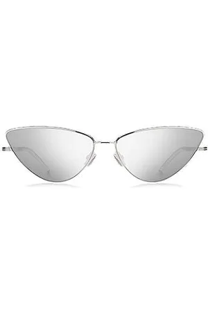 HUGO BOSS Cat-eye sunglasses in steel with signature details