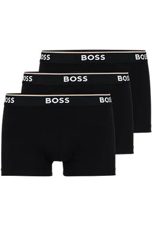 HUGO BOSS Three-pack of stretch-cotton trunks with logo waistbands