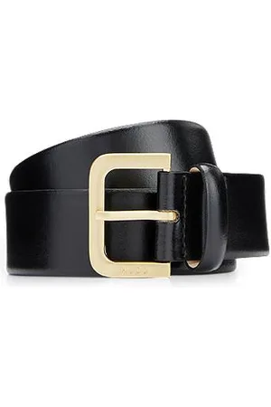 HUGO BOSS Italian-leather belt with engraved pin buckle