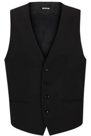 HUGO BOSS Slim-fit waistcoat in stretch virgin wool