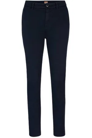 HUGO BOSS Regular-fit trousers in stretch-cotton satin