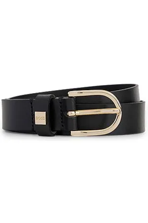 HUGO BOSS Italian-leather belt with gold-tone buckle