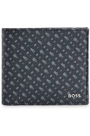 BOSS - Money-clip card holder in Italian monogrammed fabric