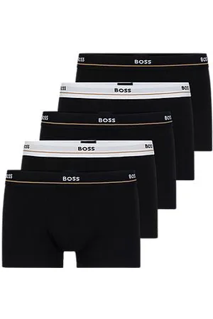HUGO BOSS Five-pack of stretch-cotton trunks with logo waistbands
