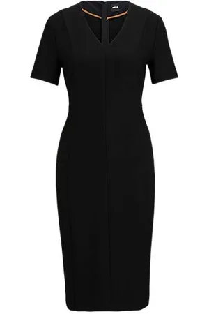 HUGO BOSS V-neck dress in stretch fabric