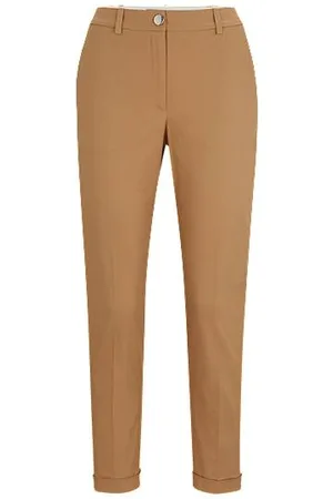 HUGO BOSS Regular-fit trousers in stretch-cotton twill