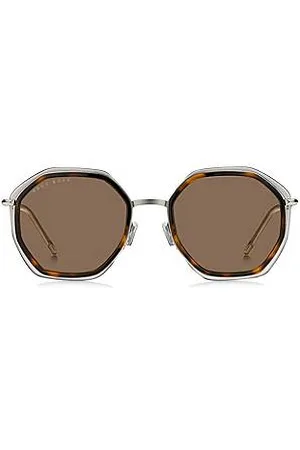 HUGO BOSS Angular sunglasses in Havana acetate with brown lenses