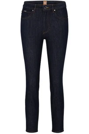 HUGO BOSS Slim-fit cropped jeans in Stay Indigo stretch denim