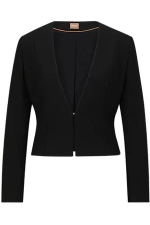 HUGO BOSS Slim-fit cropped jacket in stretch fabric