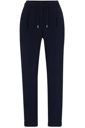 HUGO BOSS Regular-fit drawstring trousers in crease-resistant Japanese crepe