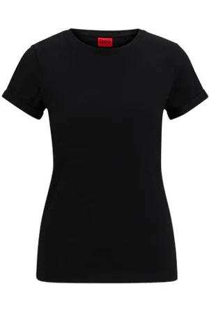 HUGO BOSS Slim-fit T-shirt in cotton with rear logo print