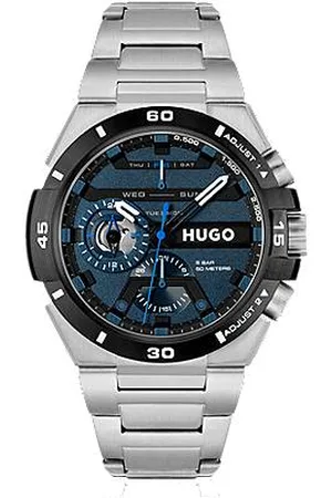 HUGO BOSS Link-bracelet watch with blue layered dial