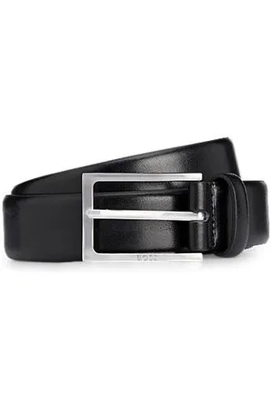 Italian-leather belt with D-ring details