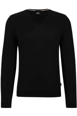 HUGO BOSS V-neck sweater in merino wool
