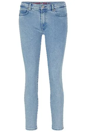 BOSS - High-waisted jeans in blue comfort-stretch denim