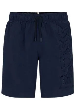 HUGO BOSS Fully lined swim shorts with 3D logo embroidery