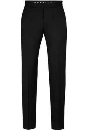 HUGO BOSS Regular-fit tuxedo trousers in virgin-wool serge