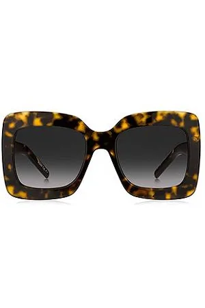 HUGO BOSS Havana-acetate sunglasses with signature hardware