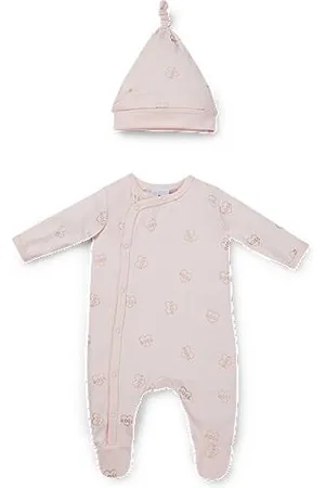 HUGO BOSS Gift-boxed logo sleepsuit and hat for babies