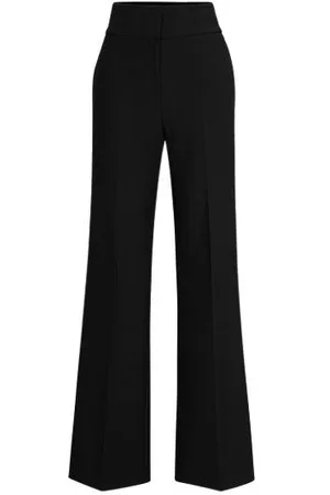 HUGO BOSS Regular-fit wide-leg trousers in stretch fabric