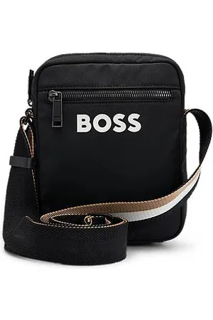 HUGO BOSS Crossbody bag with contrast logo and signature-stripe strap