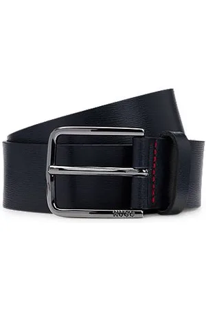 HUGO BOSS Grained-leather belt with logo buckle