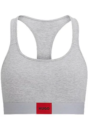 HUGO - Two-pack of stretch-cotton bralettes with branded bands