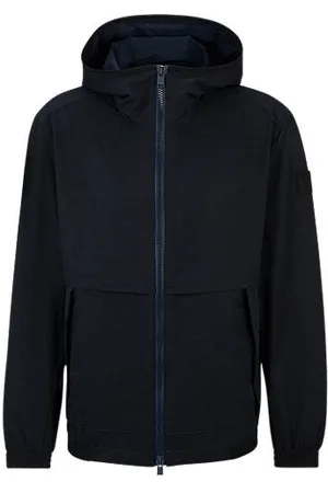 HUGO BOSS Regular-fit hooded jacket in air-mesh stretch fabric