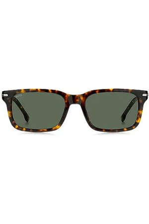 HUGO BOSS Havana-acetate sunglasses with silver-tone hardware