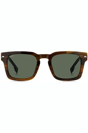HUGO BOSS Patterned-acetate sunglasses with silver-tone hardware
