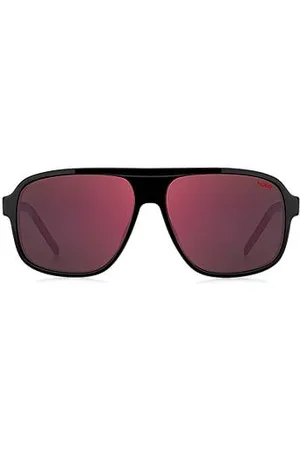 HUGO BOSS Acetate sunglasses with red shaded lenses