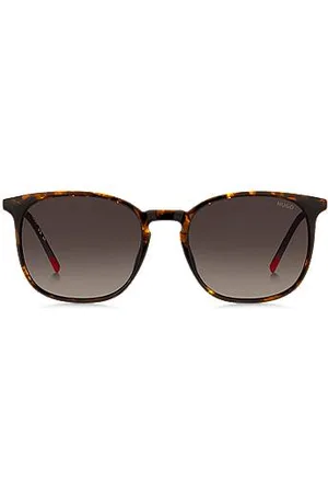 HUGO BOSS Havana sunglasses with gold-tone temples